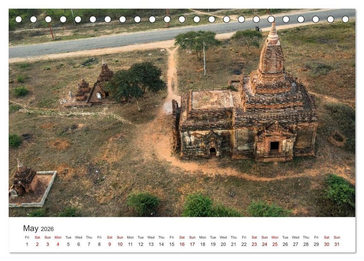 Produktbild: Bagan - Pagodas in the forest (Desk Calendar 2026 DIN A5 landscape), CALVENDO 12 Month DeskCalendar