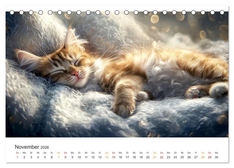 Produktbild: Katzen - Kalender f&uuml;r alle Miezenfans (Tischkalender 2026 DIN A5 quer), CALVENDO Monatskalender