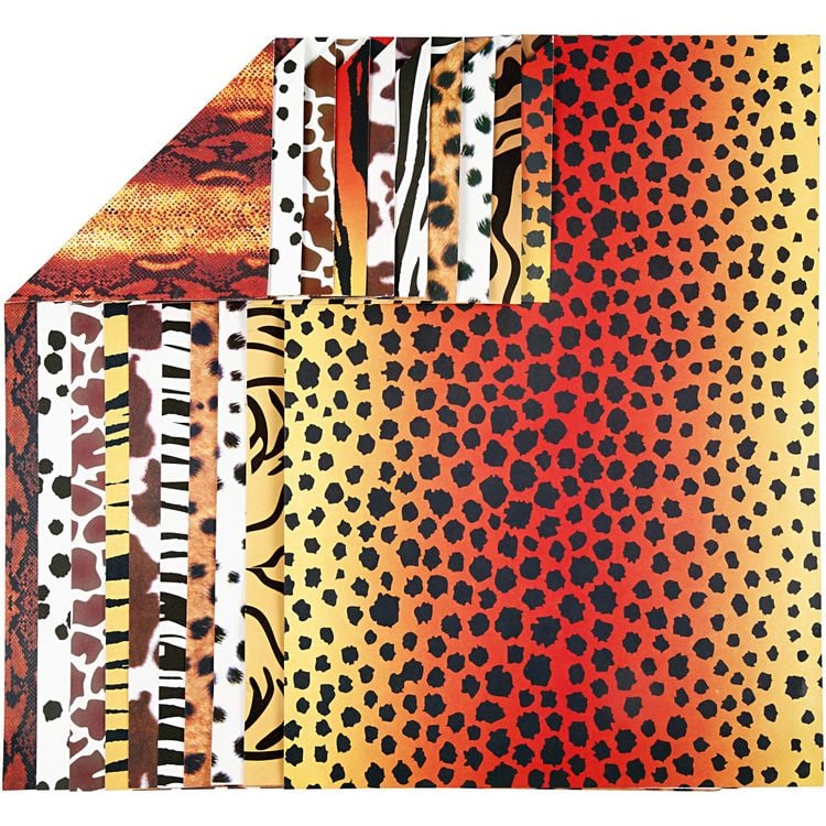 Produktbild: Creativ Company Karton, Tierfell, A4, Blatt 210x297 mm, 300 g, 10 Blatt sortiert