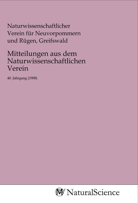 Produktbild: Mitteilungen aus dem Naturwissenschaftlichen Verein