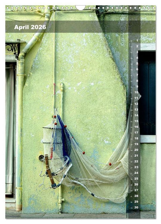 Produktbild: L'isola di Burano - Ein Spaziergang &uuml;ber die farbenfrohe Insel (Wandkalender 2026 DIN A3 hoch), CALVENDO Monatskalender