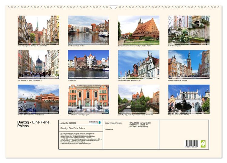 Produktbild: Danzig - Eine Perle Polens (Wandkalender 2026 DIN A2 quer), CALVENDO Monatskalender
