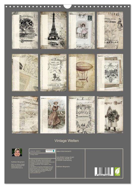 Produktbild: Vintage Welten (Wandkalender 2026 DIN A3 hoch), CALVENDO Monatskalender