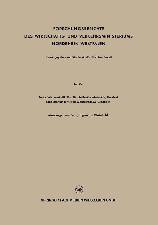 Produktbild: Forschungsberichte des Wirtschafts- und Verkehrsministeriums Nordrhein-Westfalen
