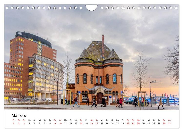 Produktbild: Die farbige Hafenstadt Hamburg (Wandkalender 2026 DIN A4 quer), CALVENDO Monatskalender