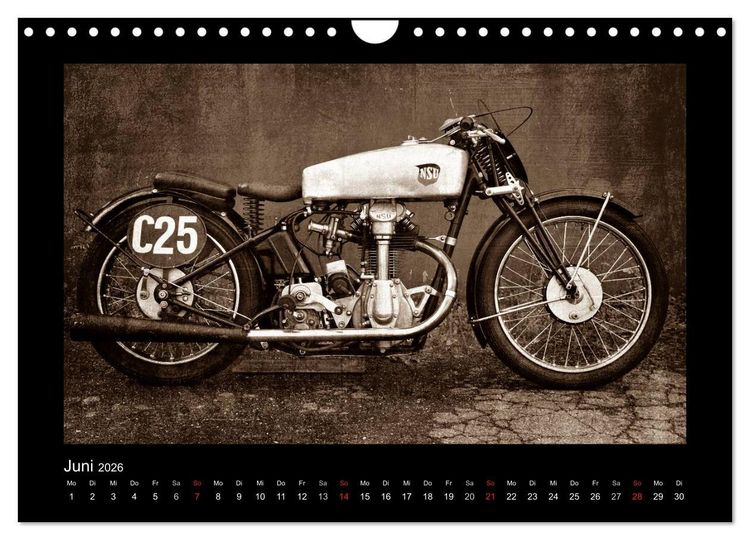 Produktbild: Motorrad Oldtimer (Wandkalender 2026 DIN A4 quer), CALVENDO Monatskalender