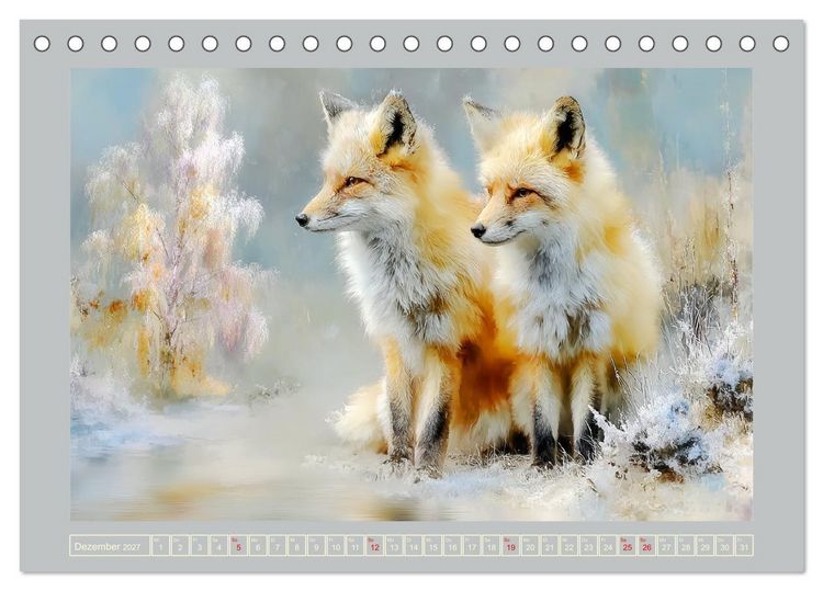 Produktbild: F&uuml;chse. Flauschiges Leuchten im Wald (Tischkalender 2027 DIN A5 quer), CALVENDO Monatskalender