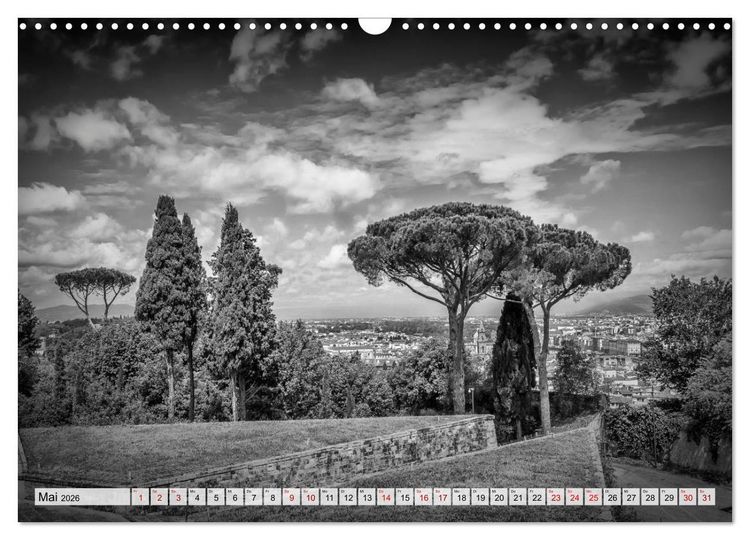 Produktbild: FLORENZ Monochrome Impressionen (Wandkalender 2026 DIN A3 quer), CALVENDO Monatskalender