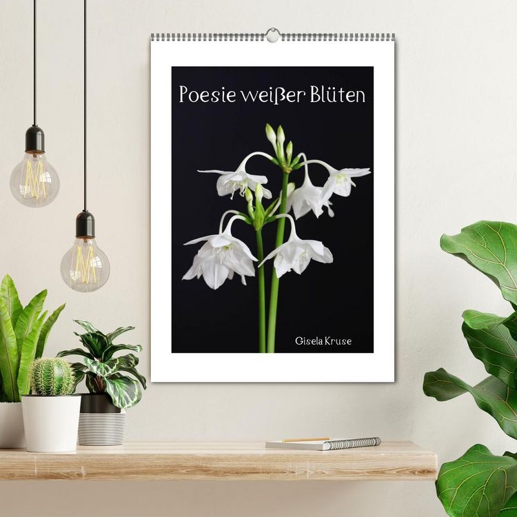 Produktbild: Poesie wei&szlig;er Bl&uuml;ten (Wandkalender 2026 DIN A2 hoch), CALVENDO Monatskalender