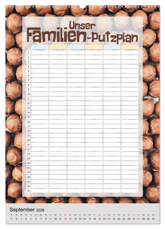 Produktbild: Unser Familien-Putzplan & Kalender 2026 (hochwertiger Premium Wandkalender 2026 DIN A2 hoch), Kunstdruck in Hochglanz