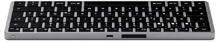 Produktbild: Satechi Slim X1 Mini Bluetooth&reg; Tastatur Deutsch, QWERTZ Anthrazit Multimediatasten, Beleuchtet