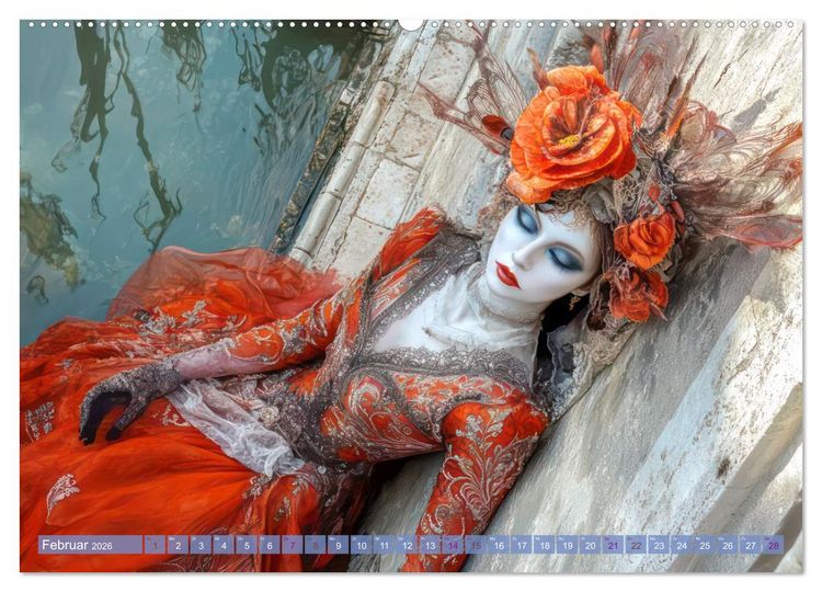 Produktbild: Pr&auml;chtiger venezianischer Stil - Mit surrealer Note (Wandkalender 2026 DIN A2 quer), CALVENDO Monatskalender