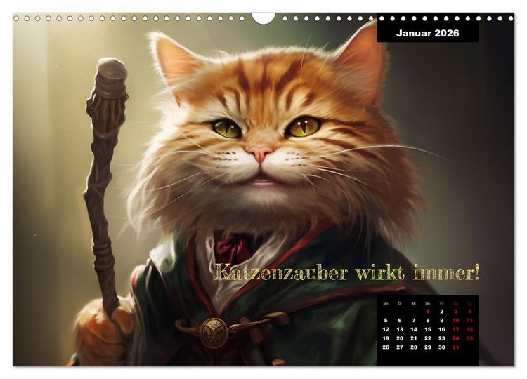 Produktbild: Katzen k&ouml;nnen alles, au&szlig;er traurig. (Wandkalender 2026 DIN A3 quer), CALVENDO Monatskalender