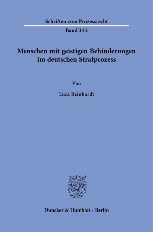 Produktbild: Menschen mit geistigen Behinderungen im deutschen Strafprozess