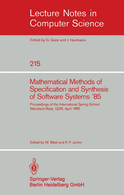 Produktbild: Mathematical Methods of Specification and Synthesis of Software Systems '85