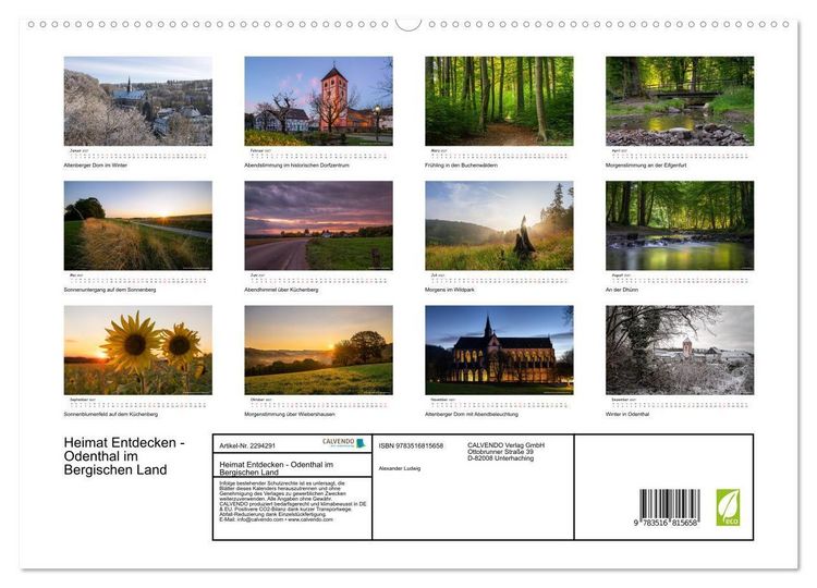 Produktbild: Heimat Entdecken - Odenthal im Bergischen Land (hochwertiger Premium Wandkalender 2027 DIN A2 quer), Kunstdruck in Hochglanz