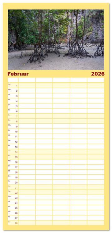 Produktbild: Familienplaner 2026 - Thailand - Die Sch&ouml;nheit Asiens mit 5 Spalten (Wandkalender, 21 x 45 cm) CALVENDO