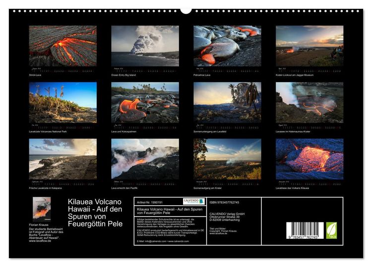 Produktbild: Kilauea Volcano Hawaii - Auf den Spuren von Feuerg&ouml;ttin Pele (hochwertiger Premium Wandkalender 2026 DIN A2 quer), Kunstdruck in Hochglanz