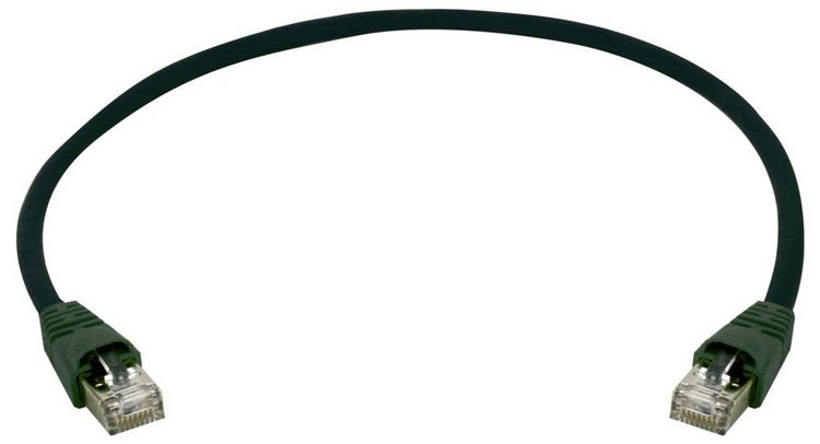 Produktbild: Teleg&auml;rtner 100008749 RJ45 Patchkabel CAT 6a S/FTP 5.0m Schwarz mit Knickschutzt&uuml;lle 1St.