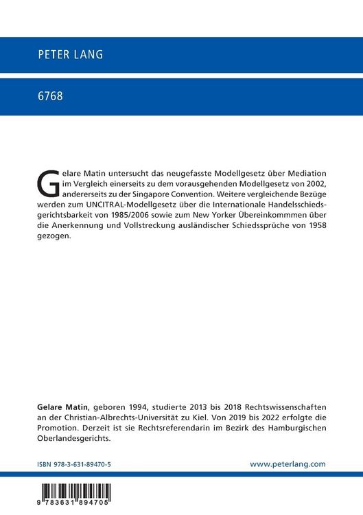 Produktbild: Das UNCITRAL-Modellgesetz &uuml;ber die internationale Mediation in Handelssachen