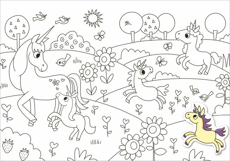 Produktbild: Mein Sticker-Malbuch. Einh&ouml;rner