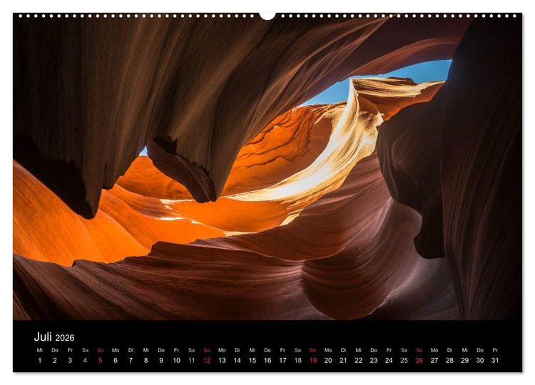 Produktbild: USA - faszinierender S&uuml;dwesten / CH-Version (hochwertiger Premium Wandkalender 2026 DIN A2 quer), Kunstdruck in Hochglanz