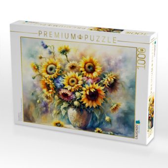 Produktbild: CALVENDO Puzzle Sonnenblumen | 1000 Teile Lege-Gr&ouml;&szlig;e 64x48cm Foto-Puzzle f&uuml;r gl&uuml;ckliche Stunden