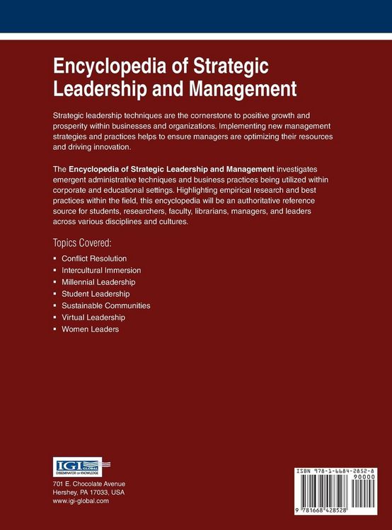 Produktbild: Encyclopedia of Strategic Leadership and Management, VOL 1