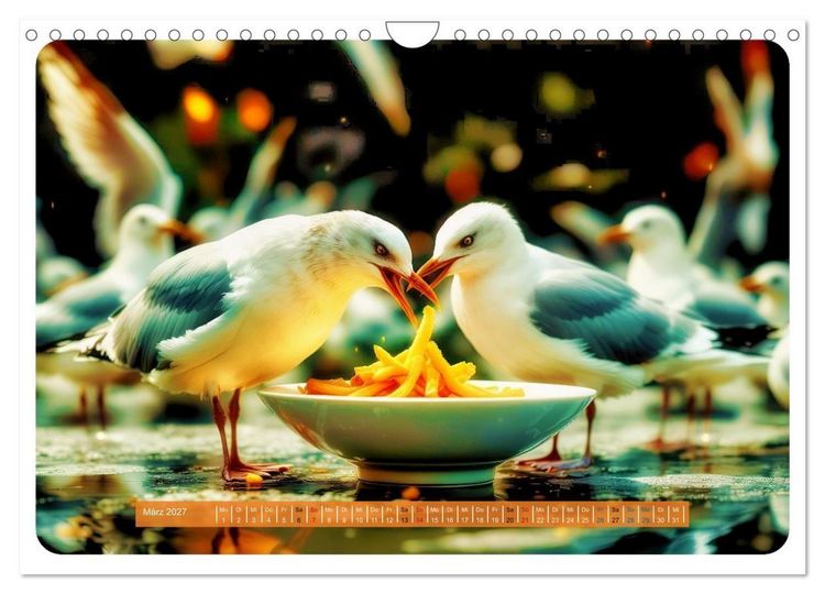 Produktbild: Gierige M&ouml;wen (Wandkalender 2027 DIN A4 quer), CALVENDO Monatskalender