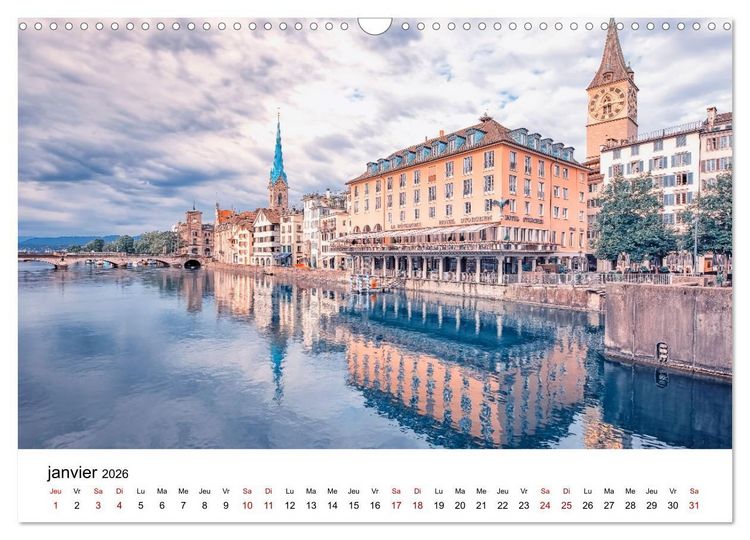 Produktbild: Visite de la Suisse (Calendrier mural 2026 DIN A3 vertical), CALVENDO calendrier mensuel