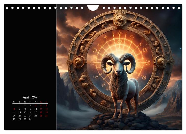 Produktbild: KI Tierkreiszeichen (Wandkalender 2026 DIN A4 quer), CALVENDO Monatskalender