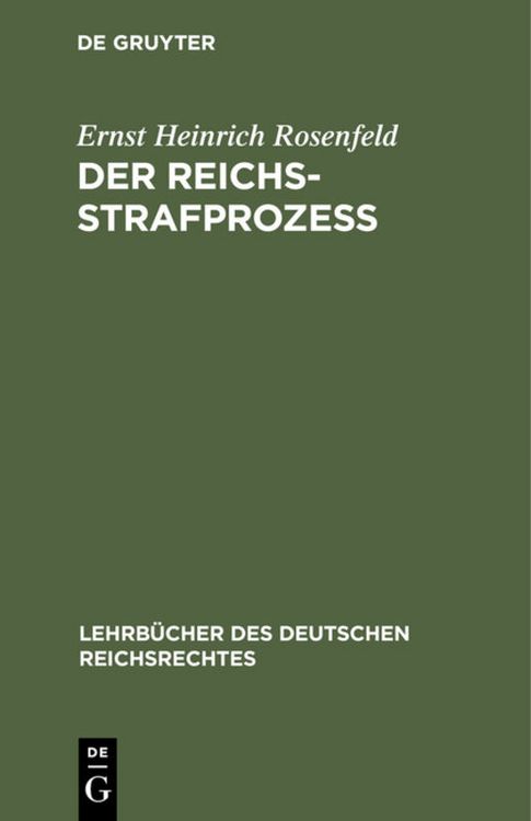 Produktbild: Der Reichs-Strafproze&szlig;