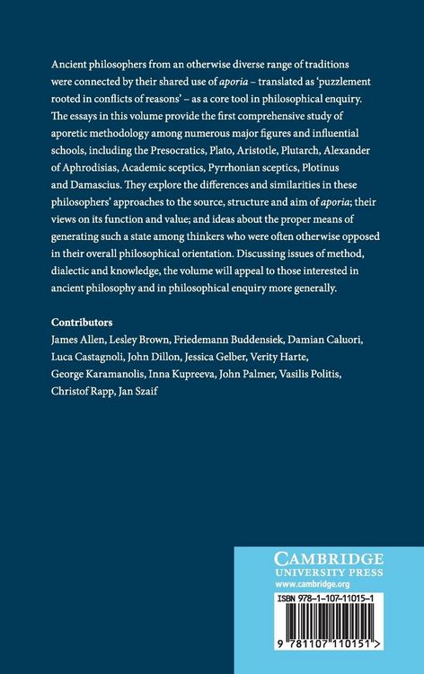 Produktbild: The Aporetic Tradition in Ancient Philosophy