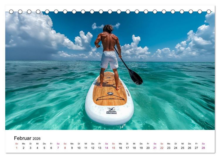 Produktbild: Stand up paddling - SUP (Tischkalender 2026 DIN A5 quer), CALVENDO Monatskalender