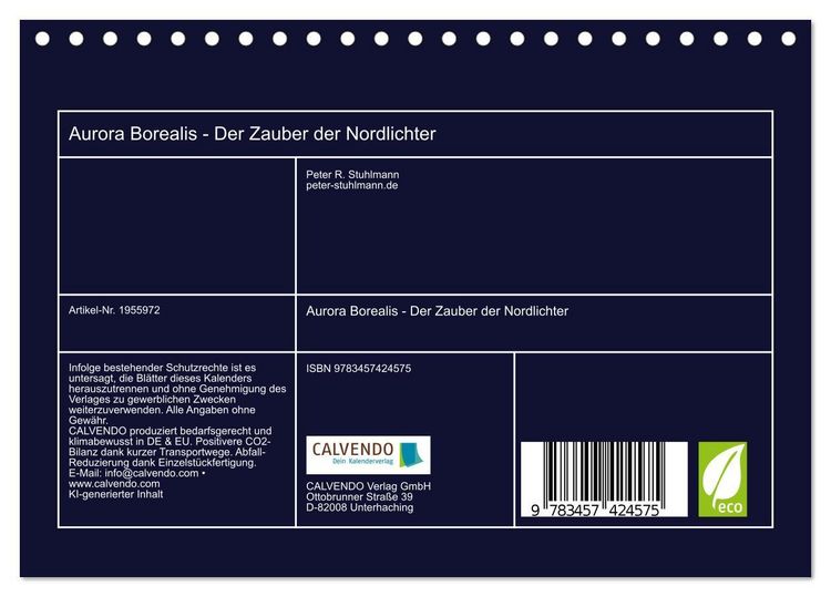 Produktbild: Aurora Borealis - Der Zauber der Nordlichter (Tischkalender 2026 DIN A5 quer), CALVENDO Monatskalender