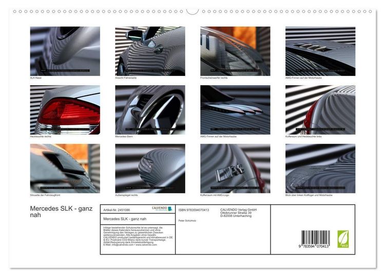 Produktbild: Mercedes SLK - ganz nah (hochwertiger Premium Wandkalender 2027 DIN A2 quer), Kunstdruck in Hochglanz