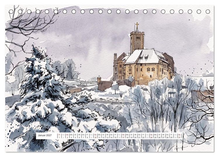 Produktbild: Zauberhafte Wartburg (Tischkalender 2027 DIN A5 quer), CALVENDO Monatskalender