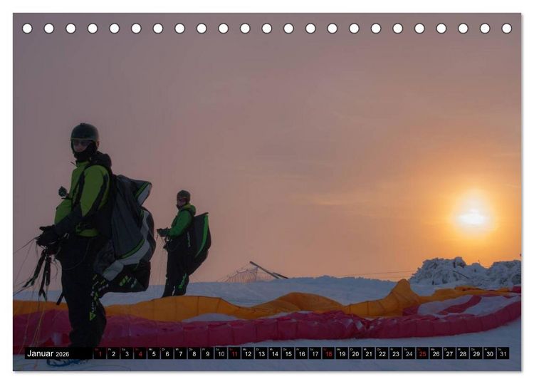 Produktbild: Paragliding - die Faszination des Fliegens (Tischkalender 2026 DIN A5 quer), CALVENDO Monatskalender