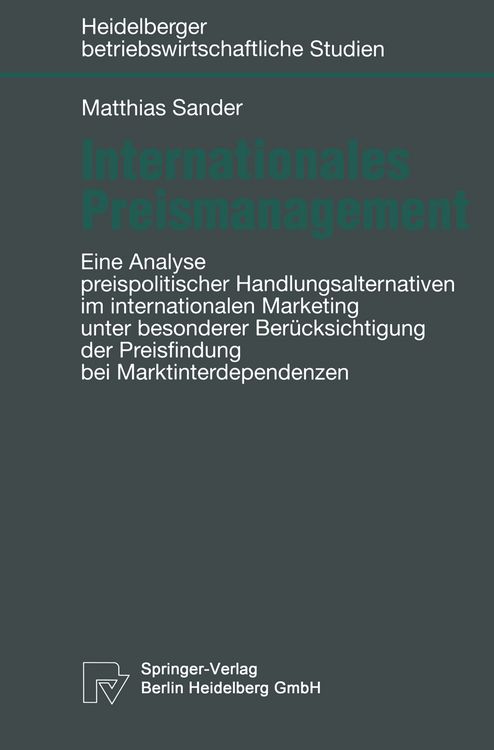 Produktbild: Internationales Preismanagement