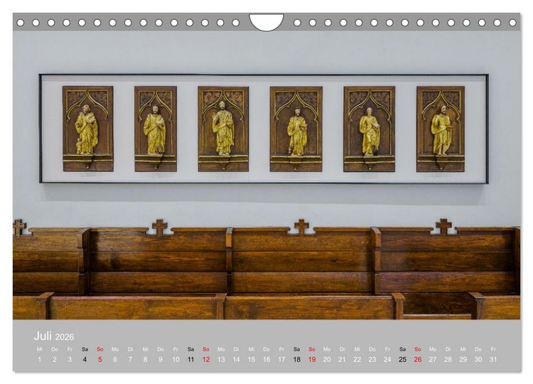 Produktbild: Backnang - Panoramablicke in die Stiftskirche (Wandkalender 2026 DIN A4 quer), CALVENDO Monatskalender