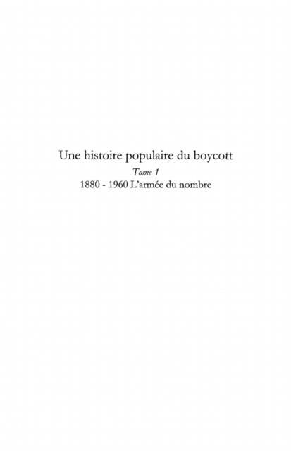 Produktbild: Une histoire populaire du boycott t. 1