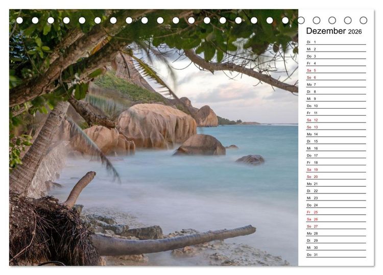 Produktbild: Seychellen: La Digue und Mah&eacute; - zwei Trauminseln (Tischkalender 2026 DIN A5 quer), CALVENDO Monatskalender
