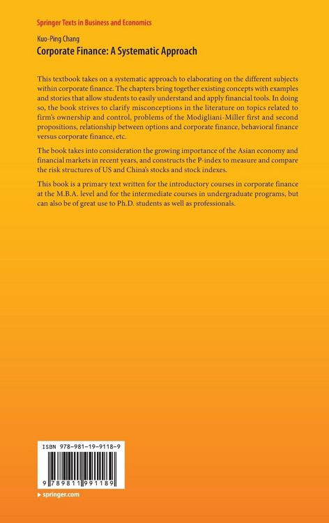 Produktbild: Corporate Finance: A Systematic Approach