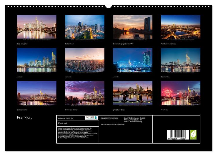 Produktbild: Frankfurt (hochwertiger Premium Wandkalender 2026 DIN A2 quer), Kunstdruck in Hochglanz