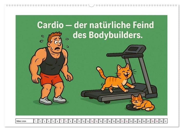Produktbild: Kraftsport, Hanteln und Humor (hochwertiger Premium Wandkalender 2026 DIN A2 quer), Kunstdruck in Hochglanz