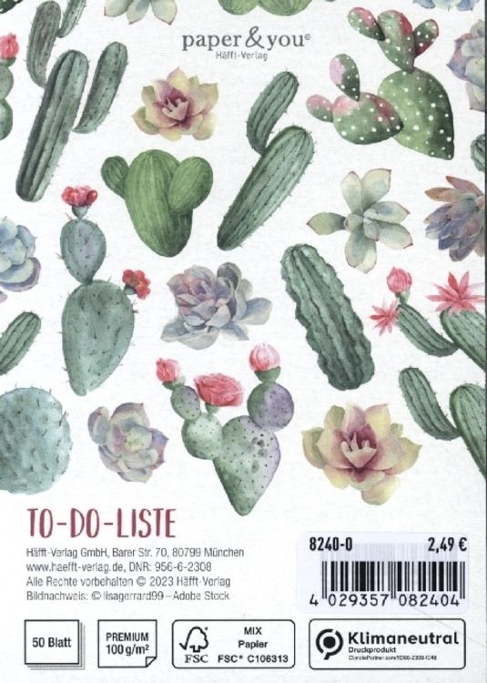 Produktbild: paper & you Block A6 To do, sortiert