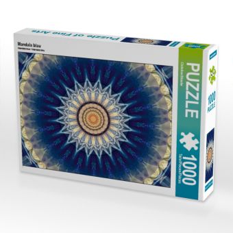 Produktbild: CALVENDO Puzzle Mandala blau | 1000 Teile Lege-Gr&ouml;&szlig;e 64 &times; 48 cm Foto-Puzzle f&uuml;r gl&uuml;ckliche Stunden