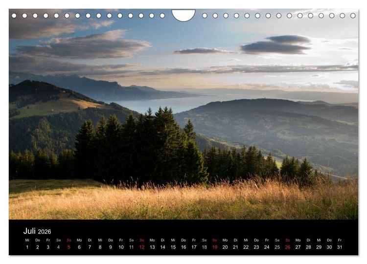 Produktbild: Lichtstimmungen Schweiz 2026 (Wandkalender 2026 DIN A4 quer), CALVENDO Monatskalender