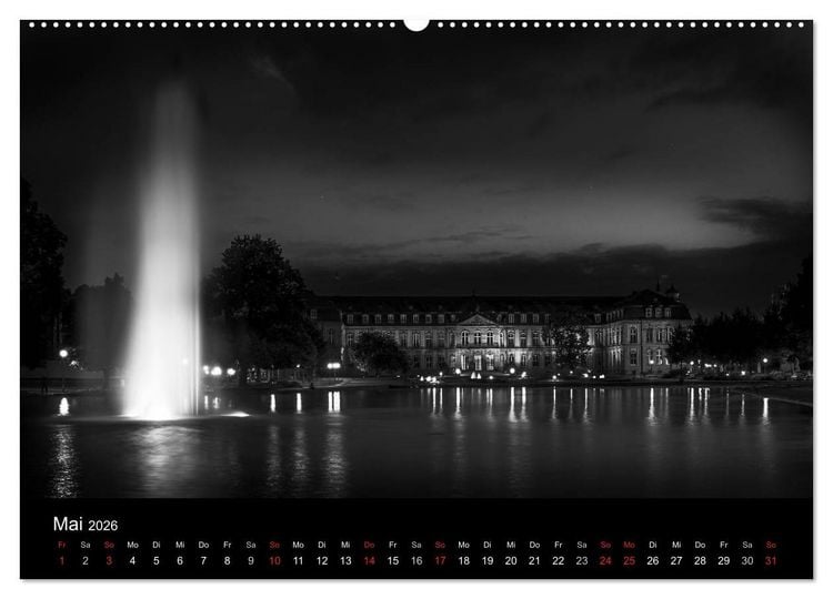 Produktbild: Stuttgart bei Nacht (hochwertiger Premium Wandkalender 2026 DIN A2 quer), Kunstdruck in Hochglanz