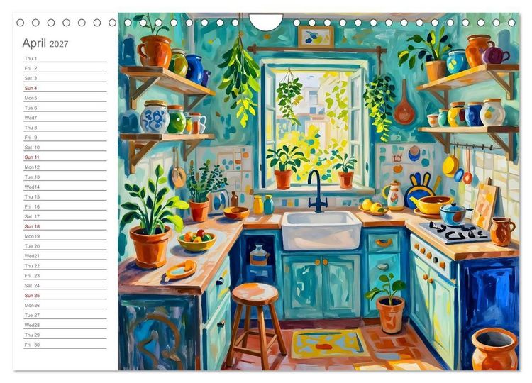 Produktbild: Painted Kitchen Moments - Twelve expressive interiors (Wall Calendar 2027 DIN A4 landscape), CALVENDO 12 Month Wall Calendar